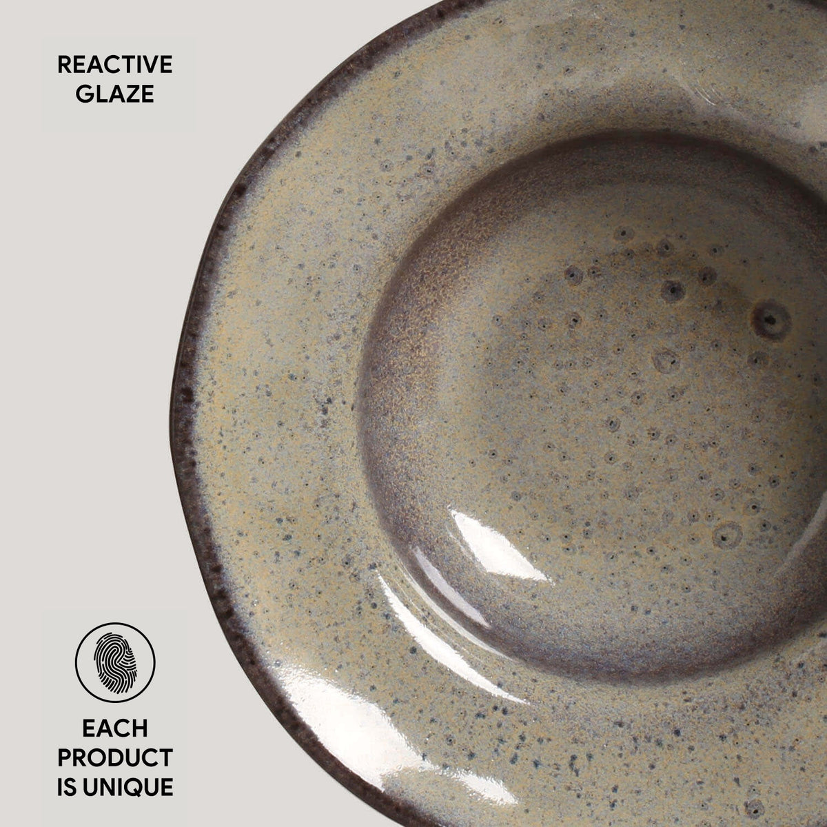 Porto Brasil TOURMALINE DEEP RIM PLATE  STONEWARE dia. 7.48x2.17"  SKU: '16014108901