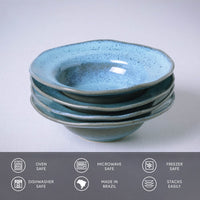 Porto Brasil BREEZE DEEP RIM PLATE  STONEWARE dia. 7.48x2.17"  SKU: '16014109001