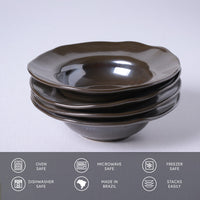Porto Brasil METALLICA DEEP RIM PLATE  STONEWARE dia. 7.48x2.17"  SKU: '16014109301