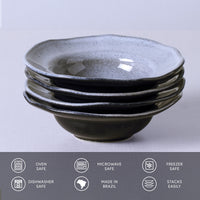Porto Brasil DUST DEEP RIM PLATE  STONEWARE dia. 7.48x2.17"  SKU: '16014115801