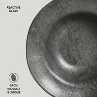 Porto Brasil CHROMIUM DEEP RIM PLATE  STONEWARE dia. 7.48x2.17"  SKU: '16014115901