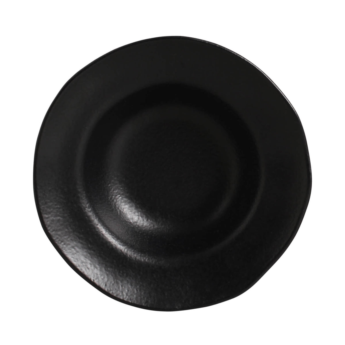 Porto Brasil MATTE BLACK DEEP RIM PLATE  STONEWARE dia. 7.48x2.17"  SKU: '1601473901
