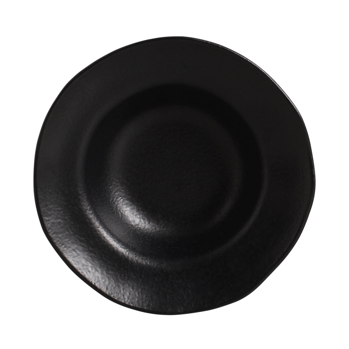 Porto Brasil MATTE BLACK DEEP RIM PLATE  STONEWARE dia. 7.48x2.17"  SKU: '1601473901