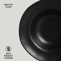 Porto Brasil MATTE BLACK DEEP RIM PLATE  STONEWARE dia. 7.48x2.17"  SKU: '1601473901