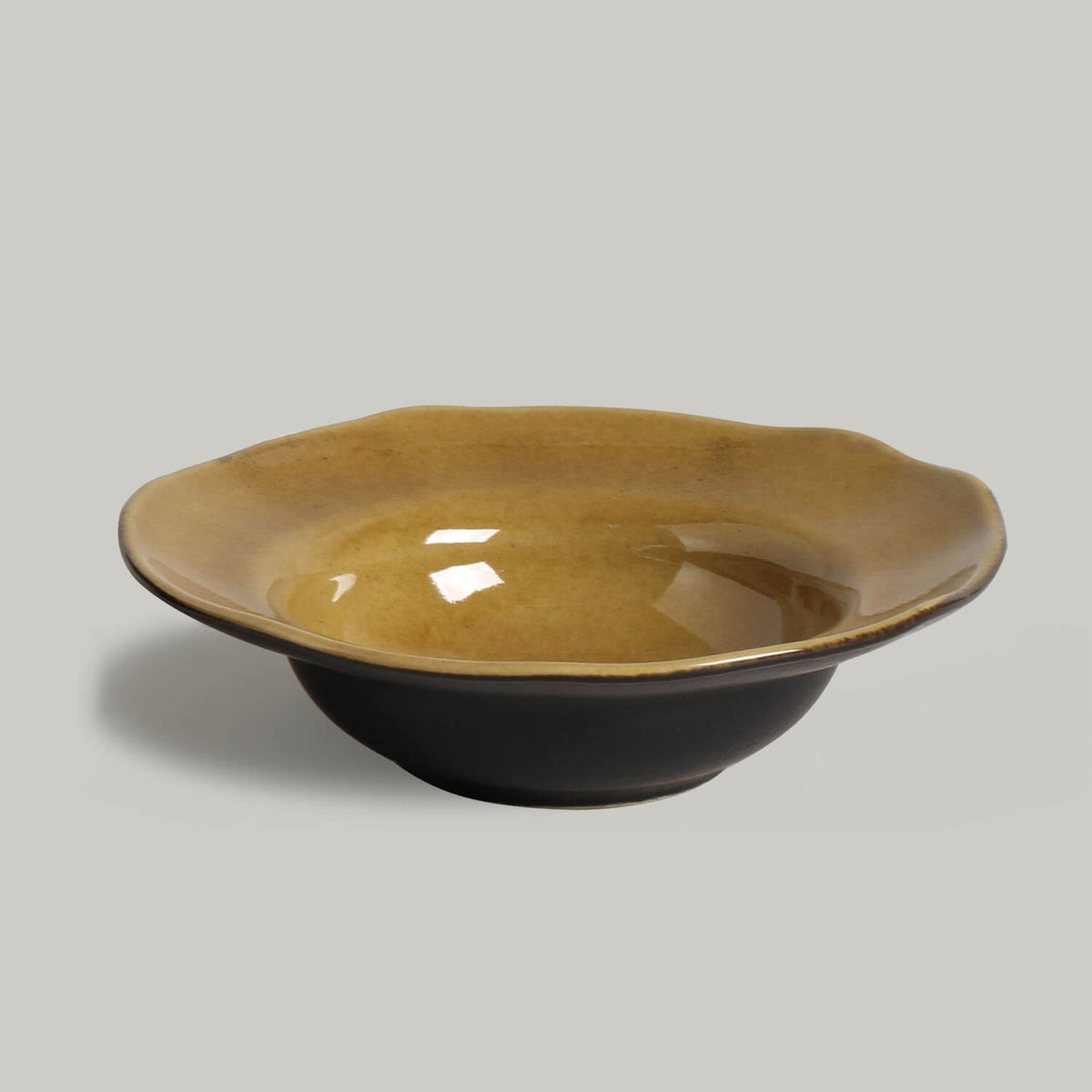 Porto Brasil AMBER DEEP RIM PLATE  STONEWARE dia. 7.48x2.17"  SKU: '1601477101