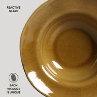 Porto Brasil AMBER DEEP RIM PLATE  STONEWARE dia. 7.48x2.17"  SKU: '1601477101