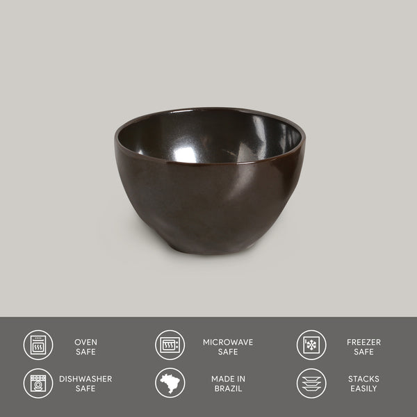 Porto Brasil METALLICA BOWL ORGANIC STONEWARE dia. 5.24"  SKU: '1914108701