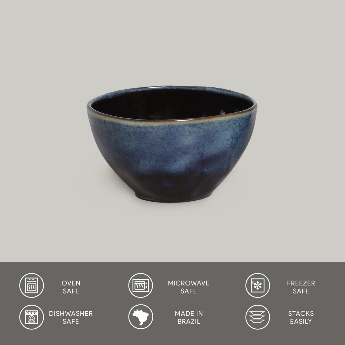 Porto Brasil DENIM BOWL ORGANIC STONEWARE dia. 5.24"  SKU: '1914113001