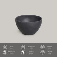 Porto Brasil MATTE BLACK BOWL ORGANIC STONEWARE dia. 5.24"  SKU: '191473901