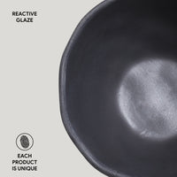 Porto Brasil MATTE BLACK BOWL ORGANIC STONEWARE dia. 5.24"  SKU: '191473901