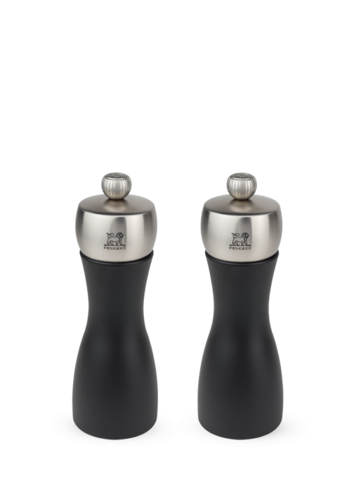 Peugeot Fidji Duo, Set Pepper and Zirlion Salt Mills, Wood/Stainless, Black, 15 cm - 6 in SKU: 2/17132