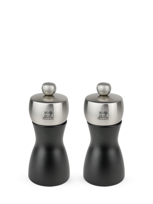 Peugeot Fidji Duo, Set Pepper and Zirlion Salt Mills, Wood/Stainless, Black, 12 cm - 5 in SKU: 2/21283