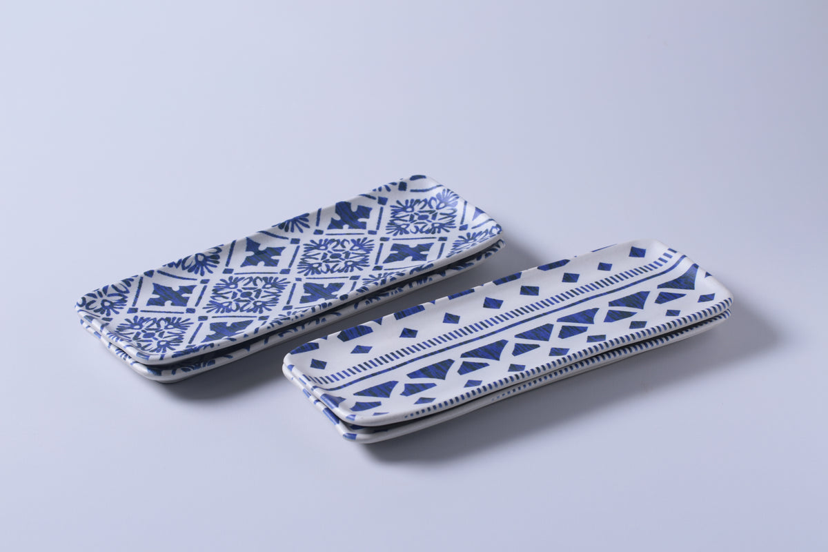 Porto Brasil MAYA RECTANGULAR PR MEDIUM ORGANIC STONEWARE dia. 12.99x5.12" SET OF 2 DESIGNS  SKU: '34014117901