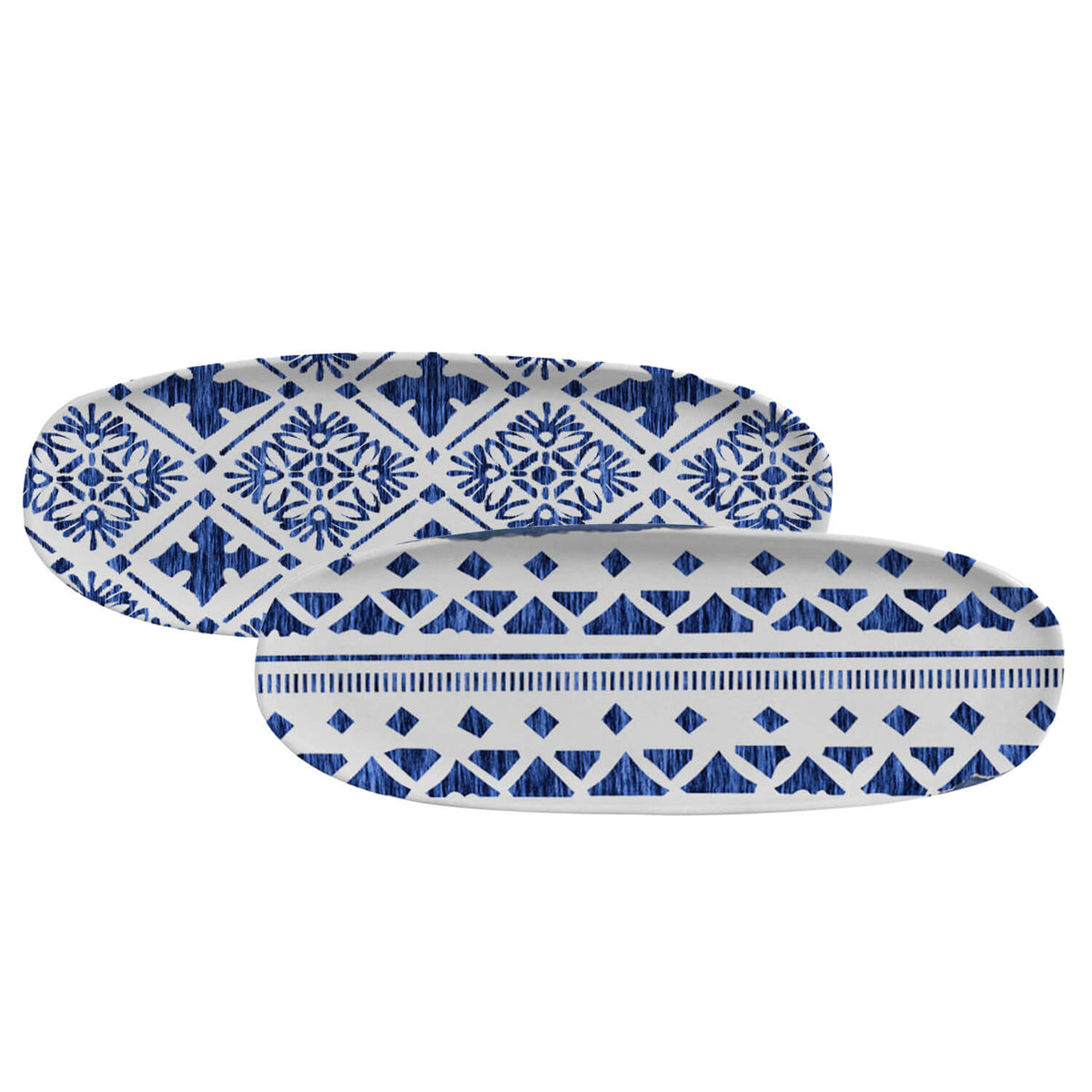 Porto Brasil MAYA SHALLOW OVAL PR LARGE ORGANIC STONEWARE dia. 14.17x5.12" SET OF 2 DESIGNS  SKU: '34214117901