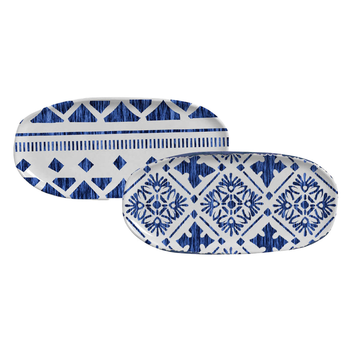 Porto Brasil MAYA SHALLOW OVAL PR ORGANIC STONEWARE dia. 9.06x4.33" SET OF 2 DESIGNS  SKU: '35114117901