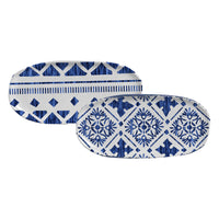 Porto Brasil MAYA SHALLOW OVAL PR ORGANIC STONEWARE dia. 9.06x4.33" SET OF 2 DESIGNS  SKU: '35114117901