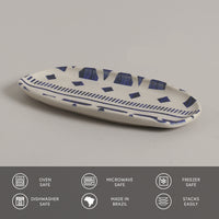 Porto Brasil MAYA SHALLOW OVAL PR ORGANIC STONEWARE dia. 9.06x4.33" SET OF 2 DESIGNS  SKU: '35114117901