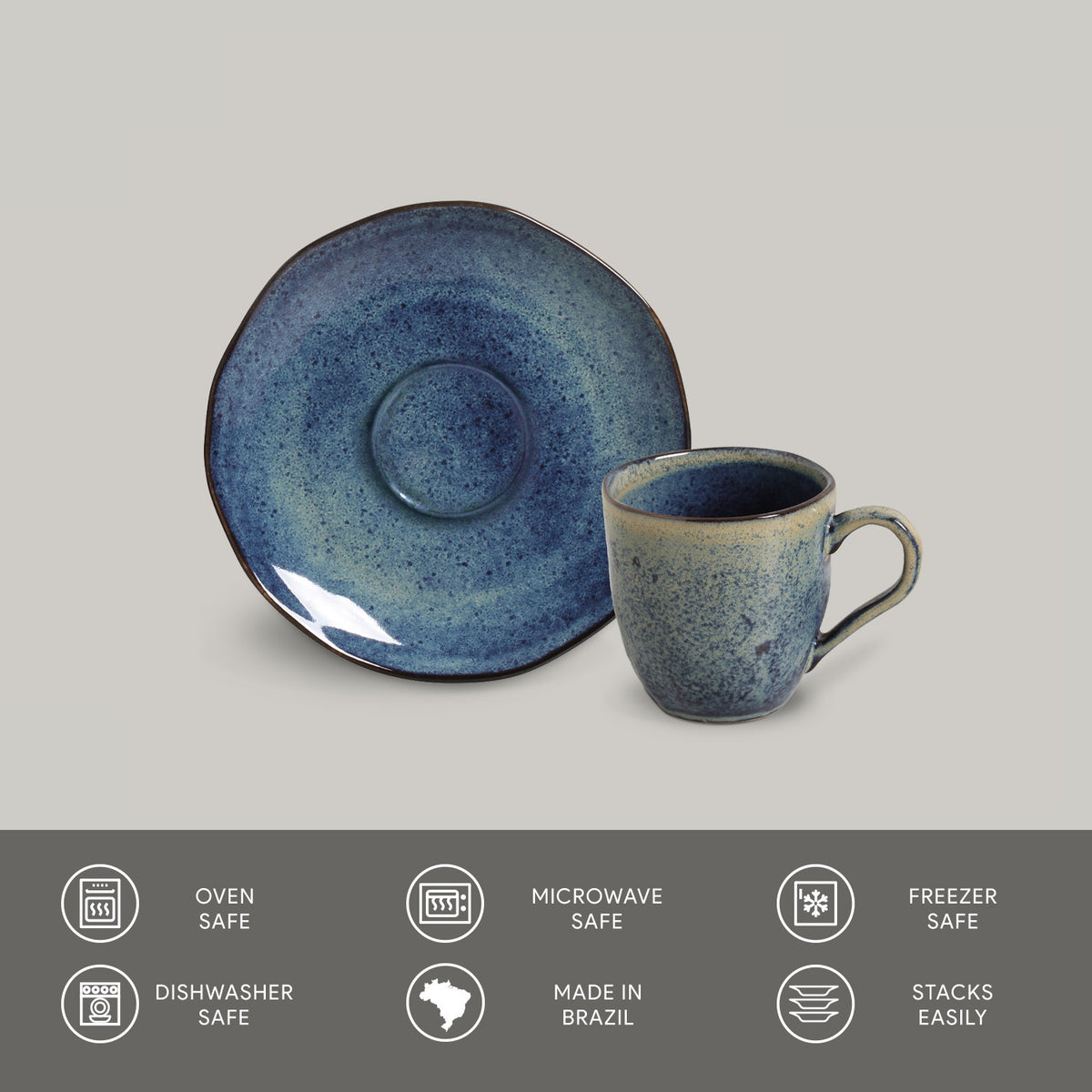 Porto Brasil DENIM ORGANIC COFFEE CUP + ORGANIC SAUCER  SKU: '3514113001