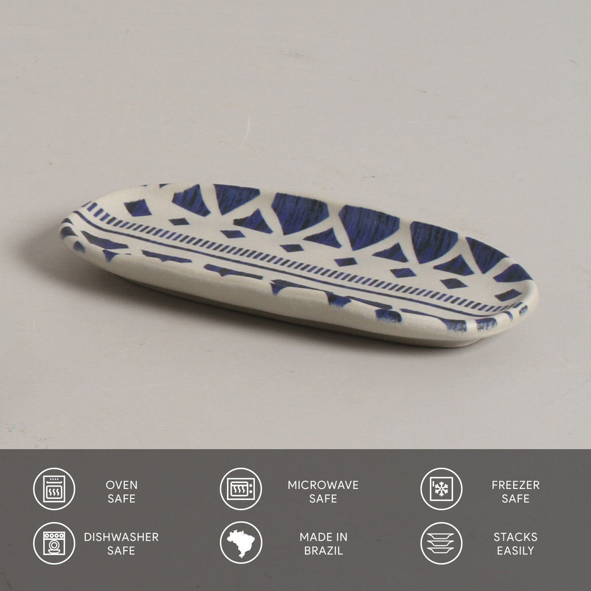 Porto Brasil MAYA SHALLOW OVAL PR ORGANIC STONEWARE dia. 6.5x3.15" SET OF 2 DESIGNS  SKU: '35214117901