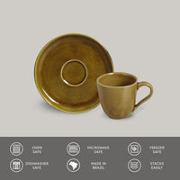 Porto Brasil AMBER ORGANIC COFFEE CUP + BIO SAUCER  SKU: '353177101