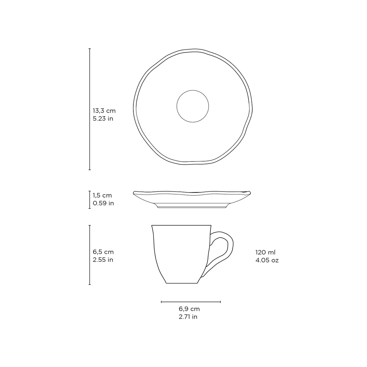 Porto Brasil AMBER ORGANIC COFFEE CUP + BIO SAUCER  SKU: '353177101