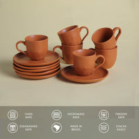 Porto Brasil TERRACOTTA ORGANIC COFFEE CUP + BIO SAUCER  SKU: '353195701