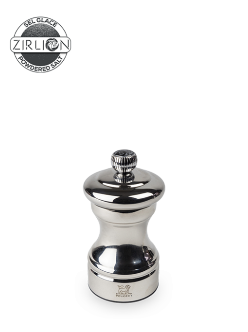 Peugeot Bistro Chef Shiny Zirlion Salt Mill, Stainless Steel, 10 cm - 4 in SKU: 44244