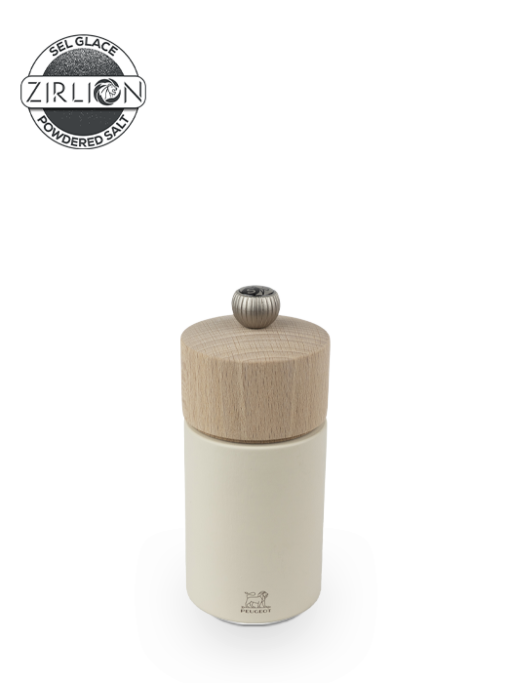 Peugeot Boreal Zirlion Salt Mill, Wood, Feather White, 12 cm - 5 in SKU: 4820400
