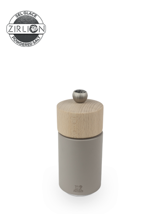 Peugeot Boreal Zirlion Salt Mill, Wood, Pebble Gray, 12 cm - 5 in SKU: 4821100