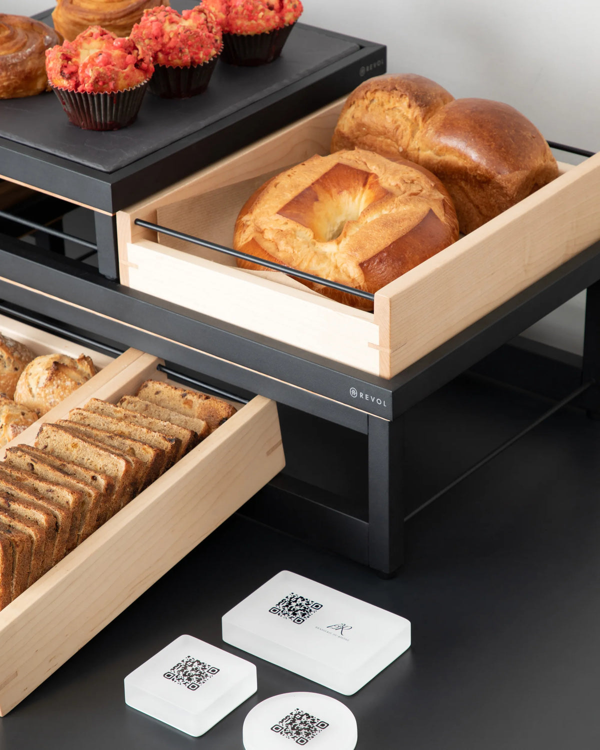 Revol BASALT RECTANGULAR TRAY,1/2 GASTRO Matt slate style SKU: '642500