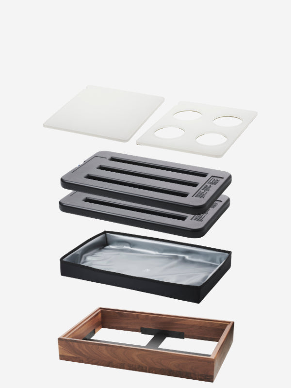 Revol EN SCENE TRAY GN 1/2 FOR 4 CARAFES/BOTTLES Nacryl Anthracite SKU: '656912