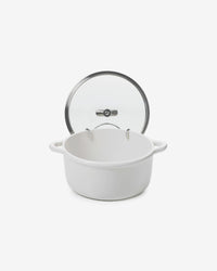 Revol BOMBANCE ROUND COCOTTE 26CM INDUCTION WITH GLASS LID Alabaster white Glass Induction SKU: '660151