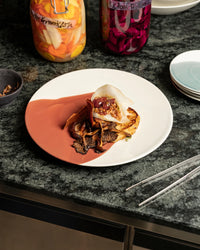 Revol CONFLUENCE DESSERT PLATE 21,5CM Cognac Alabaster white SKU: '660936