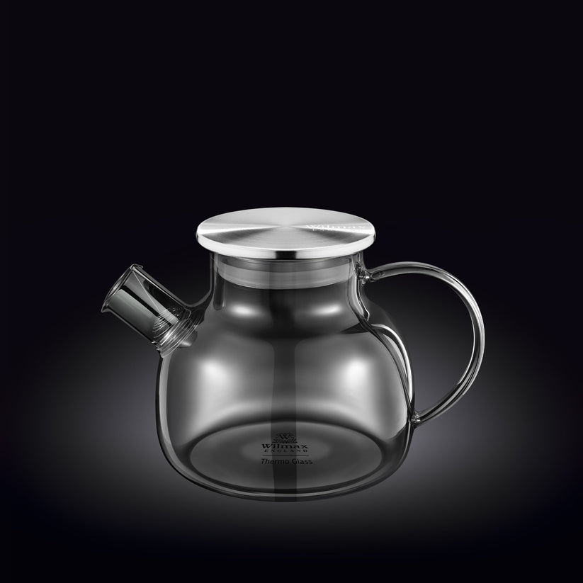 Smoky Grey Thermo Glass Teapot 32 Fl Oz | High temperature and shock resistant