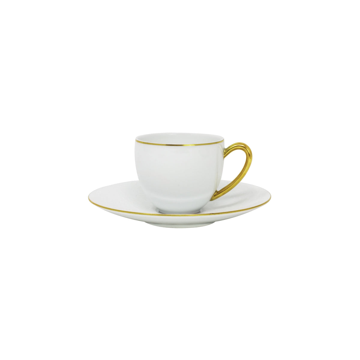 Jl Coquet ARJUNA White with Gold Trim - Coffee Cup and Saucer - 4.1 fl oz SKU: HOR3015BBA096