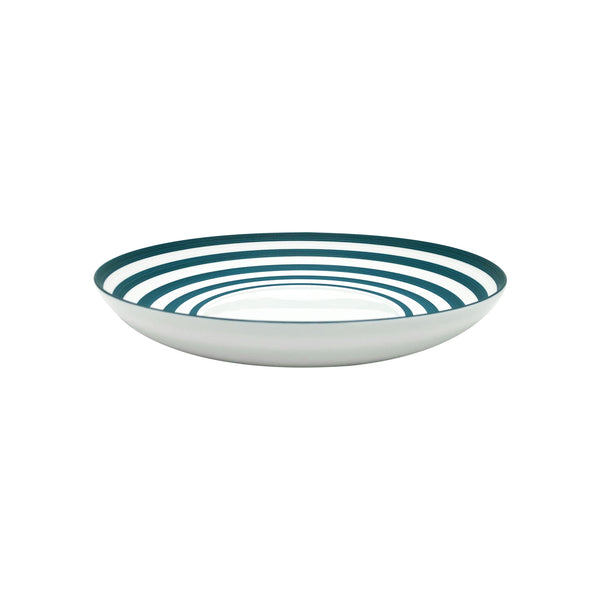 Jl Coquet HEMISPHERE Striped Persian Blue - MM Pasta Plate - 9.4 in SKU: HEM1009BS0280