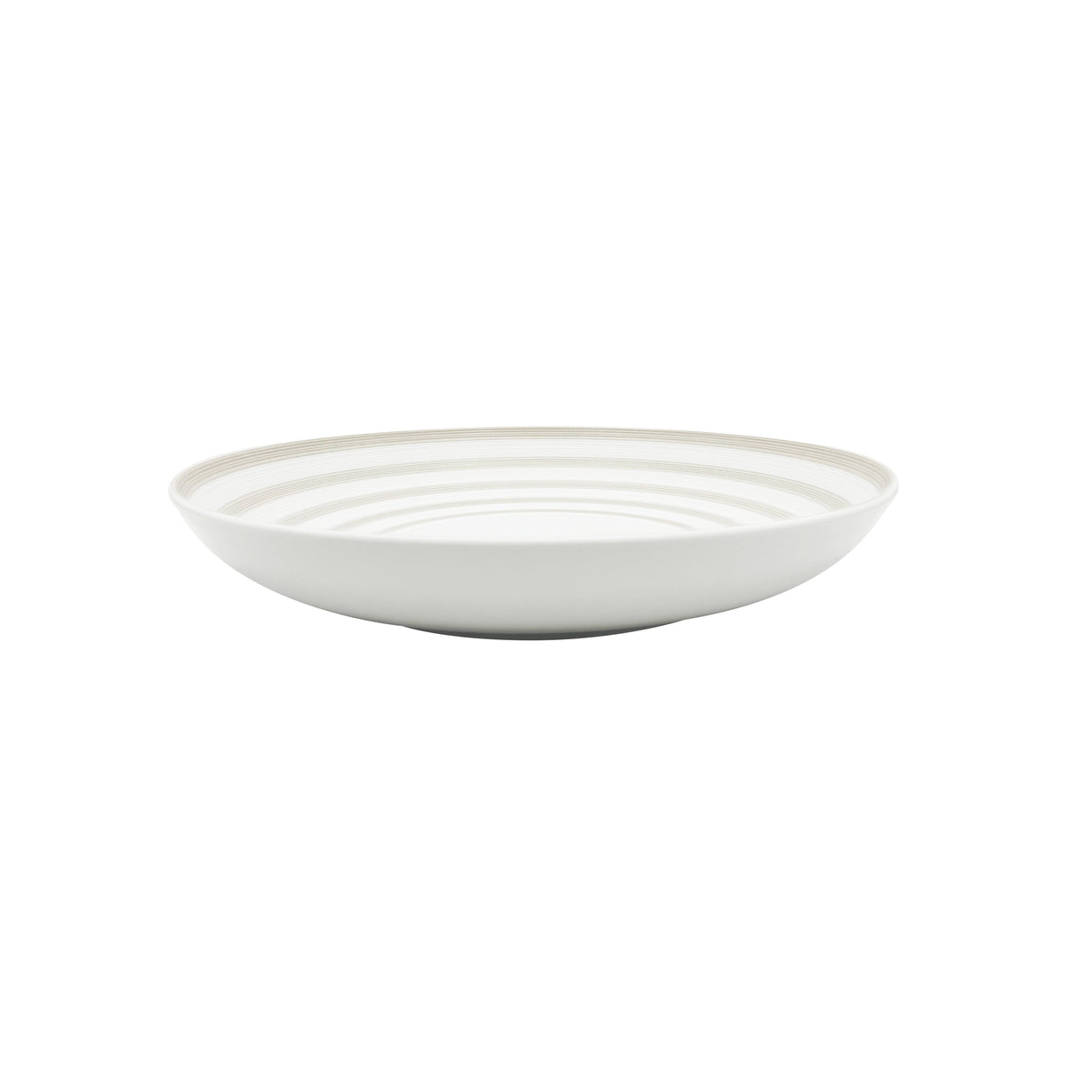 Jl Coquet HEMISPHERE Striped Vanilla - MM Pasta Plate - 9.4 in SKU: HEM1009BS0061