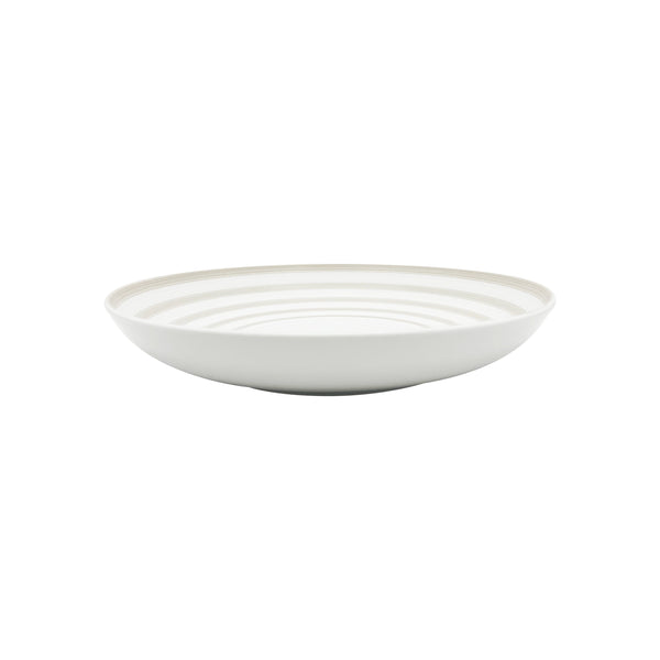 Jl Coquet HEMISPHERE Striped Vanilla - MM Pasta Plate - 9.4 in SKU: HEM1009BS0061