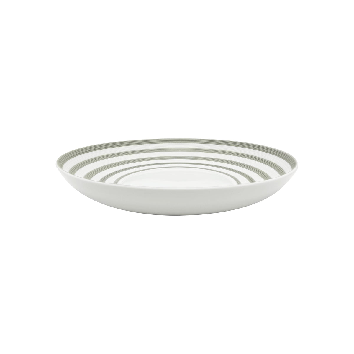 Jl Coquet HEMISPHERE Striped Khaki Green - MM Pasta Plate - 9.4 in SKU: HEM1009BS0083