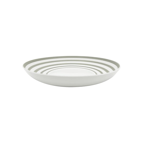 Jl Coquet HEMISPHERE Striped Khaki Green - MM Pasta Plate - 9.4 in SKU: HEM1009BS0083
