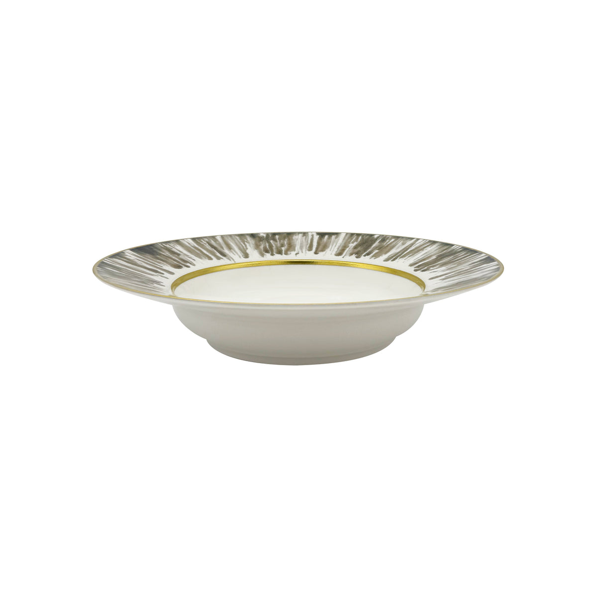 Jaune de Chrome ECAILLE CREME Gold Fillet - Deep plate with rim MM, 1824  - 9.1 in SKU: MHV1024ECRECREMA00