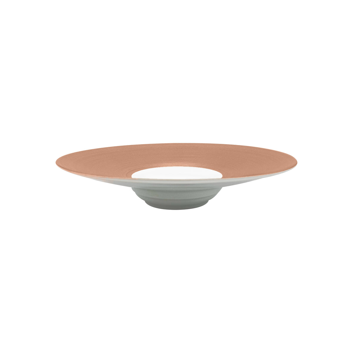 Jl Coquet HEMISPHERE Metallic Rose - MM Rimmed Deep Plate - 9.1 in SKU: HEM1024BS0048
