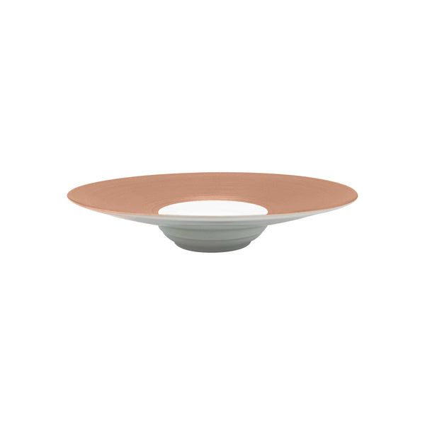Jl Coquet HEMISPHERE Metallic Rose - MM Rimmed Deep Plate - 9.1 in SKU: HEM1024BS0048