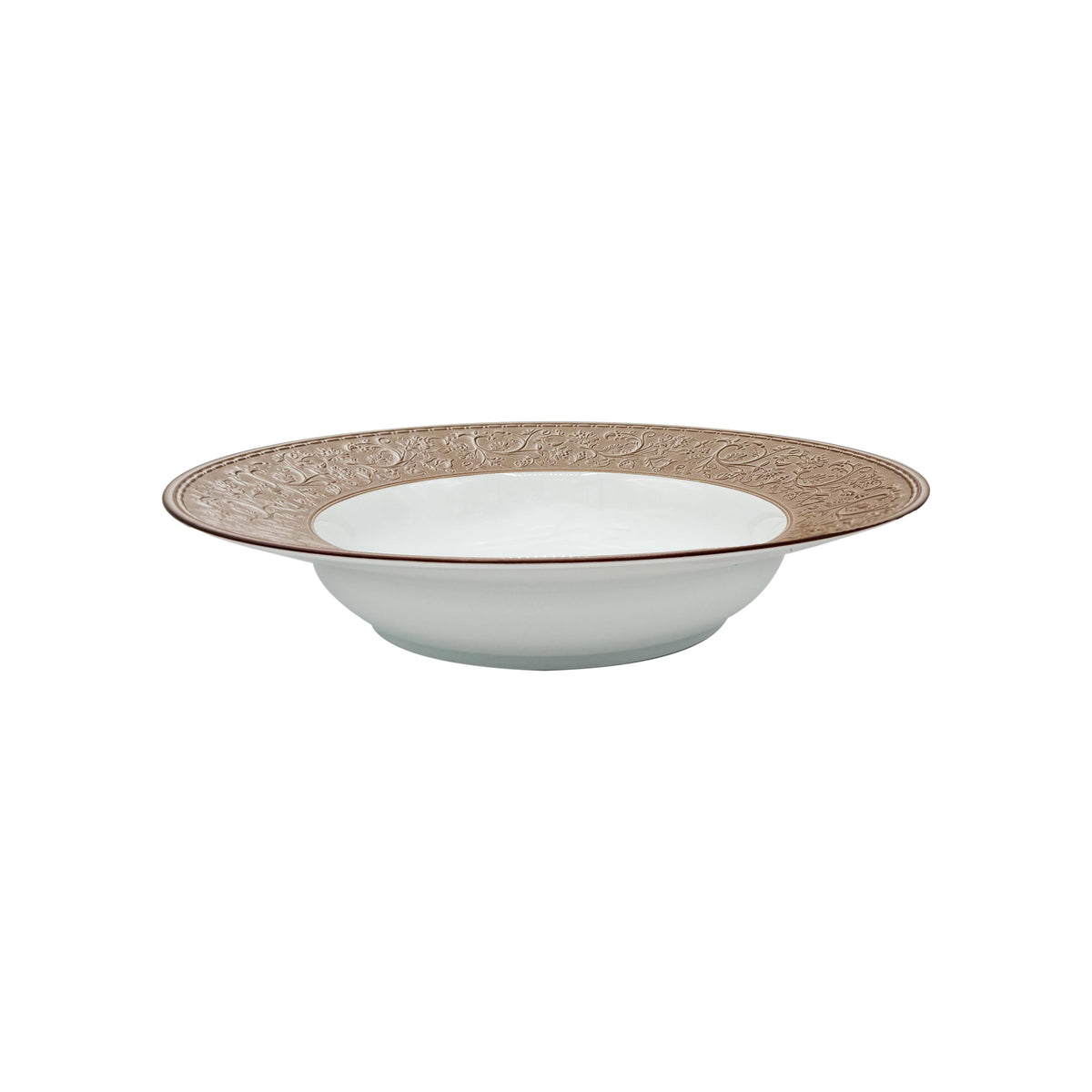 Jl Coquet SWAN Mocha - MM Rimmed Deep Plate - 9.1 in SKU: SWA1024BS0302