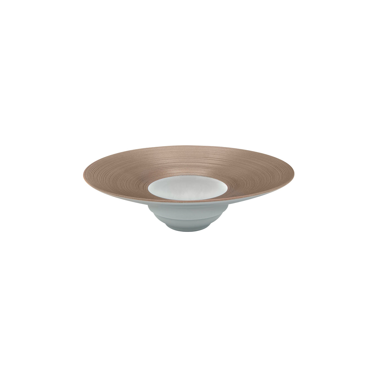 Jl Coquet HEMISPHERE Metallic Grey - Small Rimmed Deep Plate - 7.5 in SKU: HEM1026BS0030