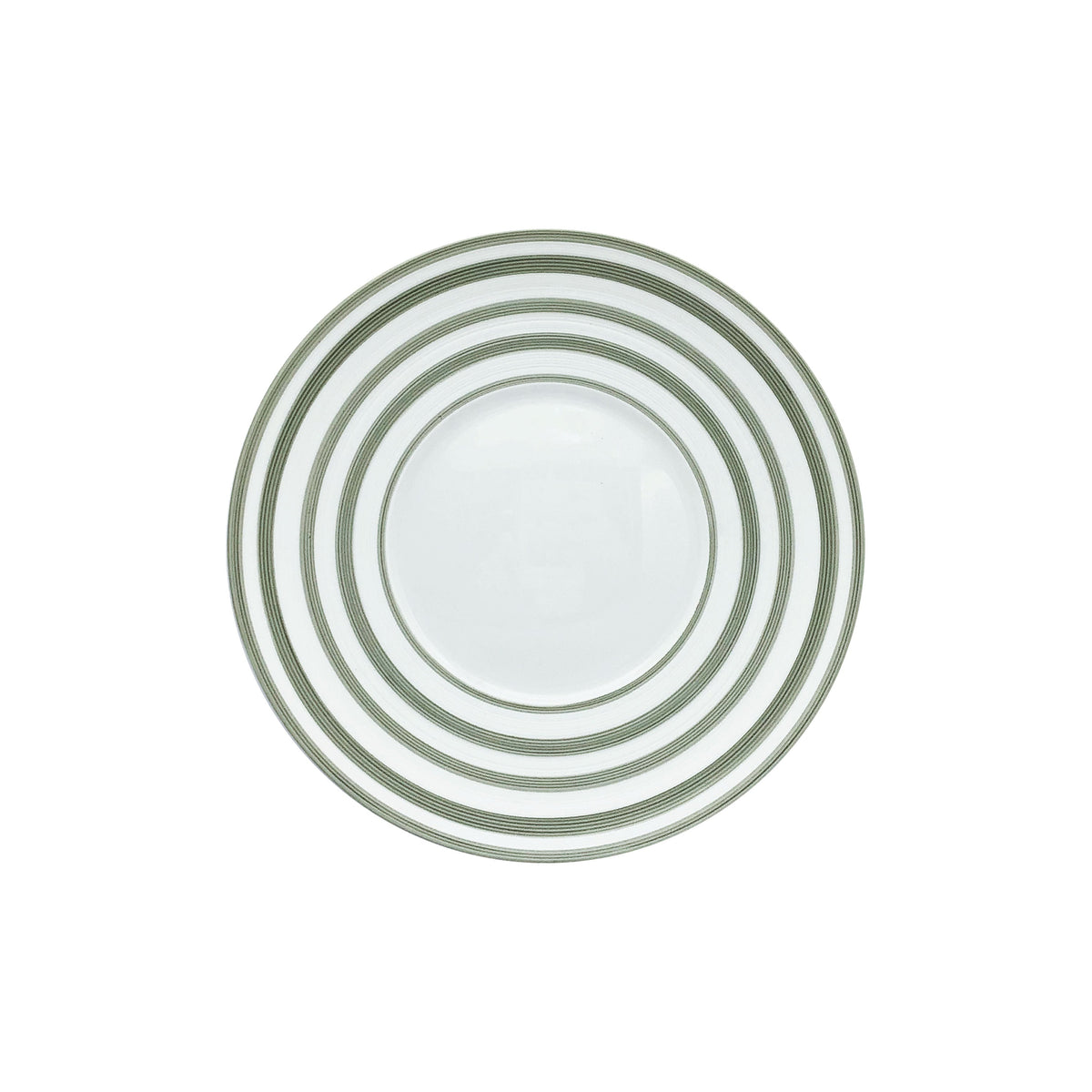 Jl Coquet HEMISPHERE Striped Khaki Green - Dessert Plate - 8.3 in SKU: HEM1028BS0083