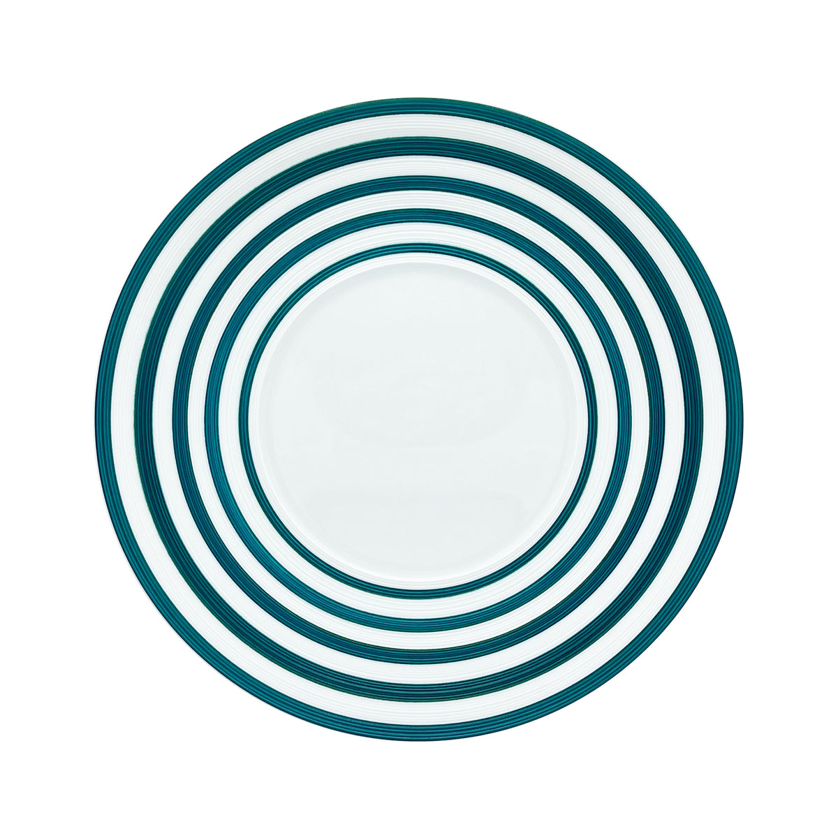 Jl Coquet HEMISPHERE Striped Persian Blue - Flat Plate - 10.6 in SKU: HEM1034BS0280