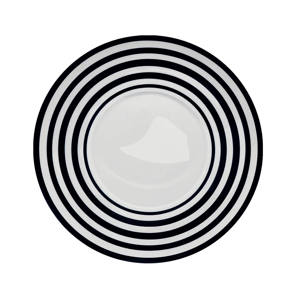 Jl Coquet HEMISPHERE Striped Black Bakelite - Flat Plate - 10.6 in SKU: HEM1034BS0177