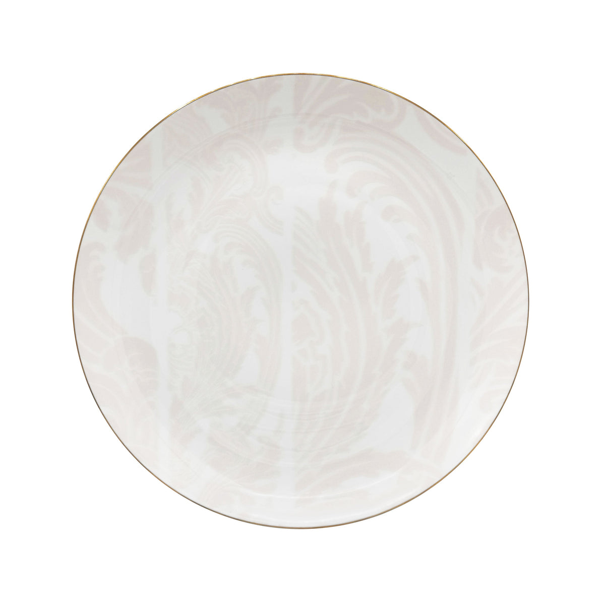 Jl Coquet Indian Pink Powder Pink Gold Trim - Flat Plate - 10.6 in SKU: AGO1034BBA107
