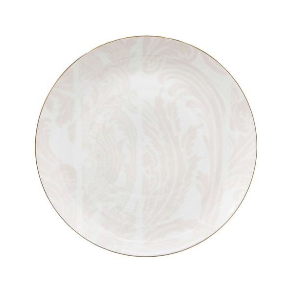 Jl Coquet Indian Pink Powder Pink Gold Trim - Flat Plate - 10.6 in SKU: AGO1034BBA107